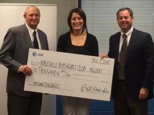 From left to right: State Sen. Luke Kenley, Boys & Girls Club of Noblesville Executive Director Becky Terry, AT&T Indiana Director of Government Affairs Steve Rogers