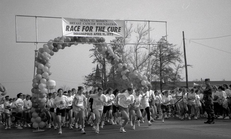 The first Race for the Cure was organized by the Junior League of Indianapolis and hosted at Fort Benjamin Harrison.