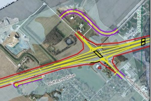 One option for the proposed I-69 interchange at Smith Valley Road