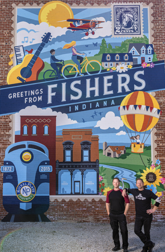 Fishers Indiana Mural artists Wilkinson Brothers