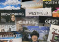 A collage of Towne Post Network magazine covers, showcasing the variety of local communities served.