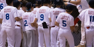 Baseball players celebrating victory