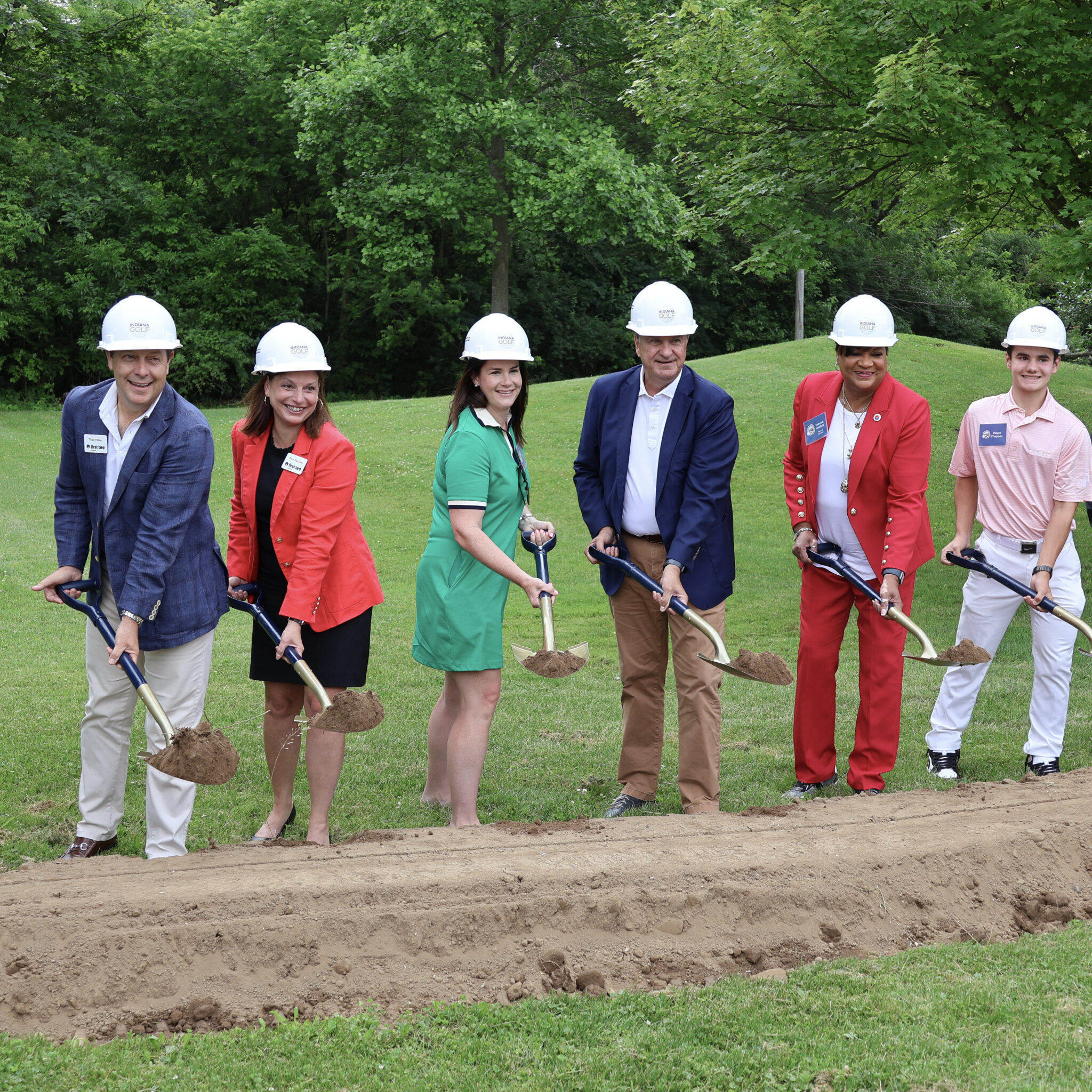 People breaking ground on a new construction project