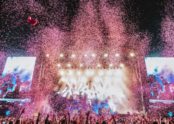 The Killers playing on-stage at Bourbon and Beyond Festival in Louisville in 2023