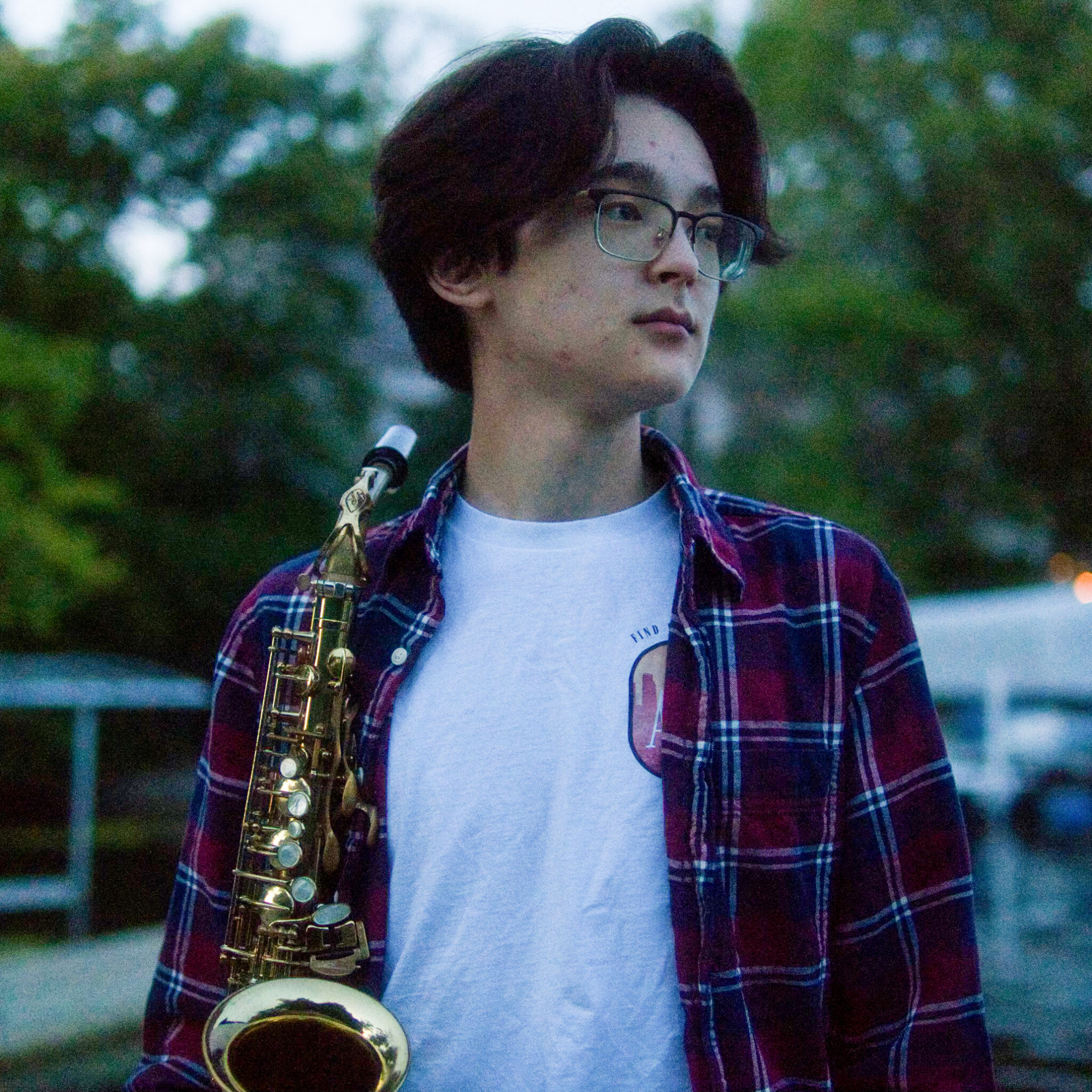 Teenager with a saxophone