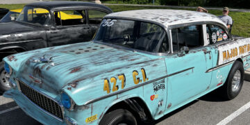 55 Chevy Bel Air parked