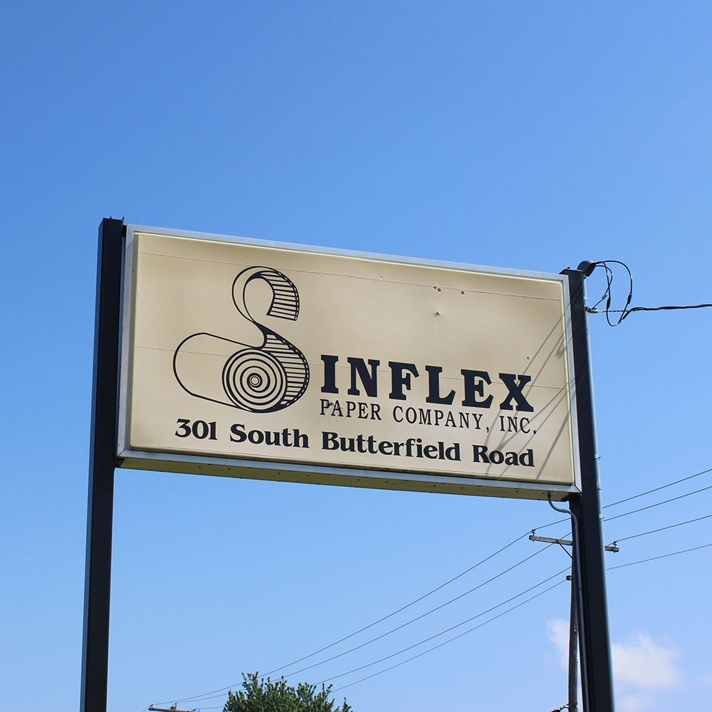 Sinflex Paper Company sign