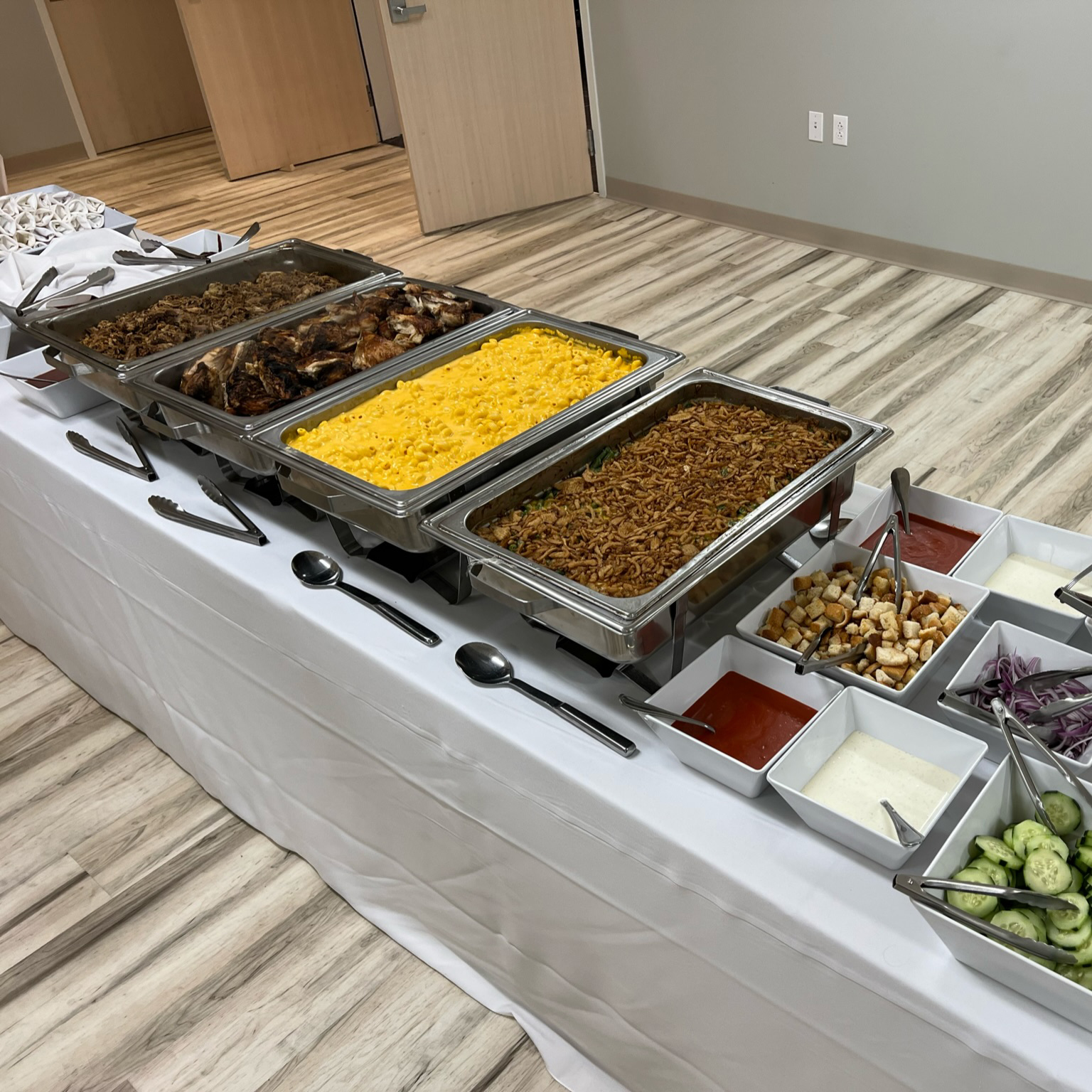 Buffet spread on a table