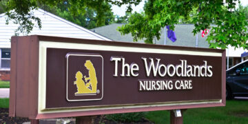 Nursing home sign made out of wood