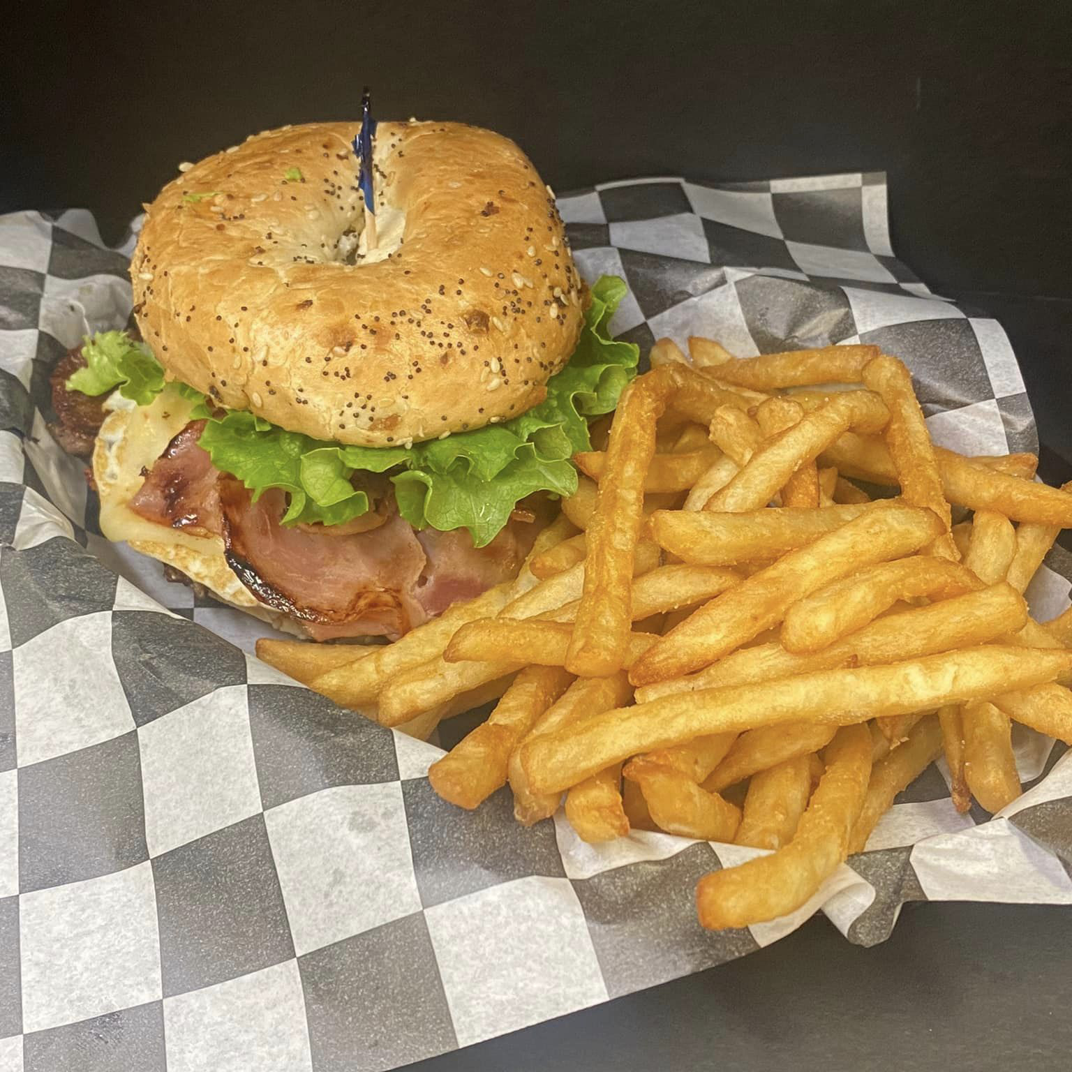 Burger with fries