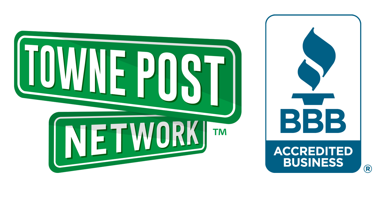 Townepost logo and Better Business Bureau logo