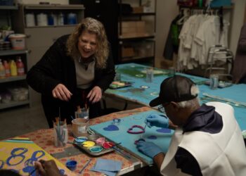 An art teacher at Sycamore Services