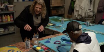 An art teacher at Sycamore Services