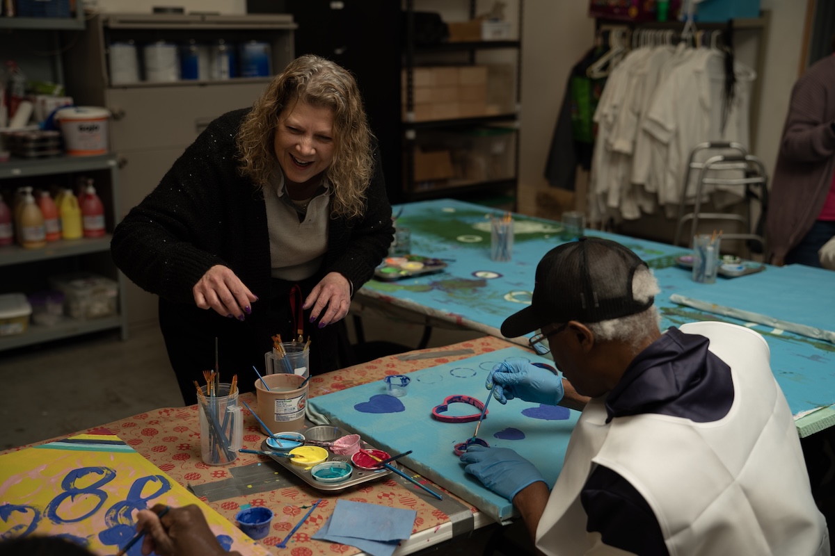 An art teacher at Sycamore Services