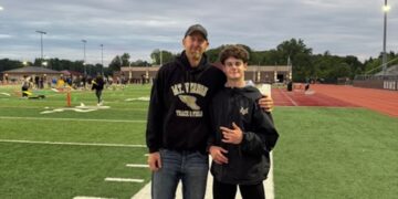 Sebastian Sprague with his father