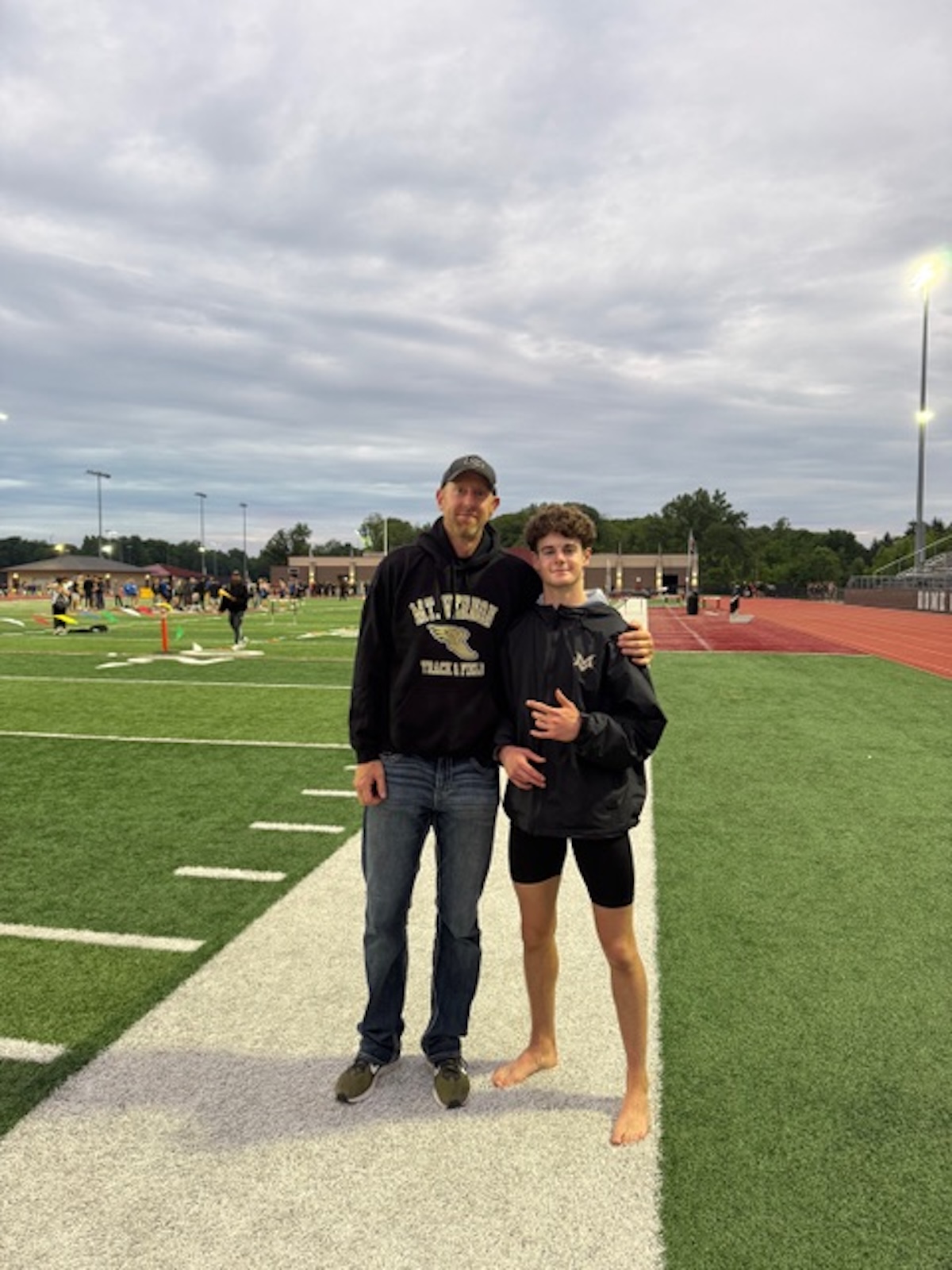 Sebastian Sprague with his father