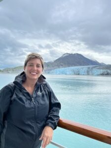 A woman on a cruise ship in Alaska