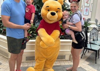 Dr. Peter Swiatek with Winnie the Pooh and his family