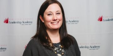 A woman's headshot at an event