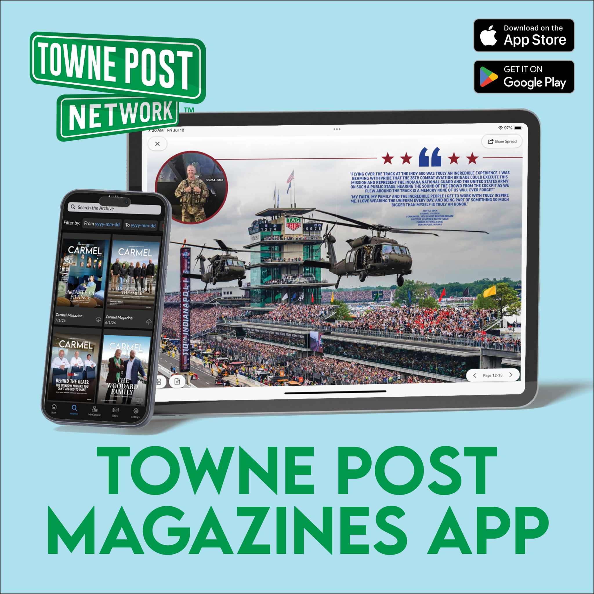 Towne Post Magazine App graphic